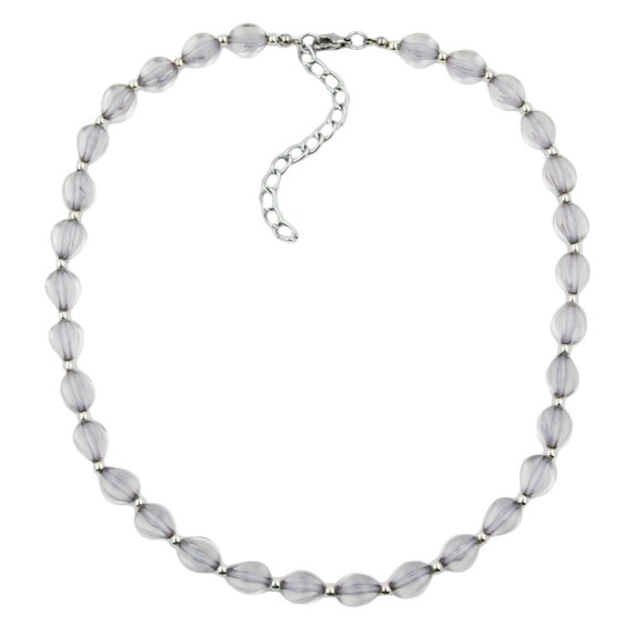 necklace beads tretragonal style beads grey