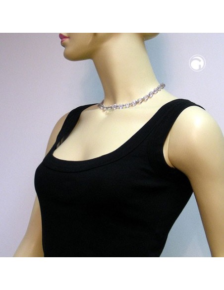 necklace beads tretragonal style beads grey