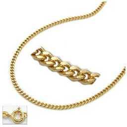 necklace 1.3mm thin curb chain 9k gold 50cm