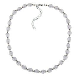 necklace beads tretragonal style beads grey