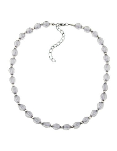 necklace beads tretragonal style beads grey