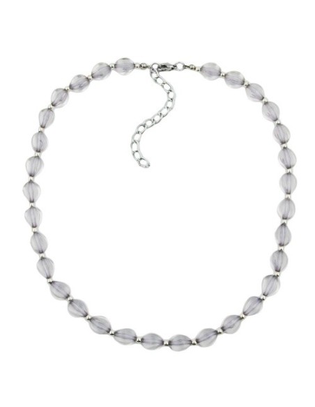 necklace beads tretragonal style beads grey