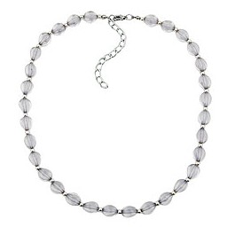 necklace beads tretragonal style beads grey