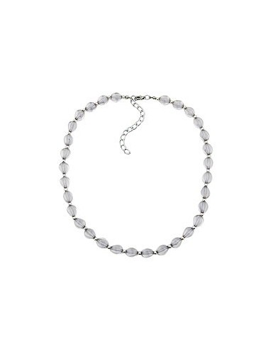 necklace beads tretragonal style beads grey