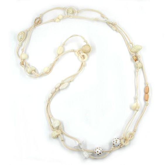 necklace creme-ivory-gold endless 100cm