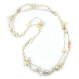 necklace creme-ivory-gold endless 100cm