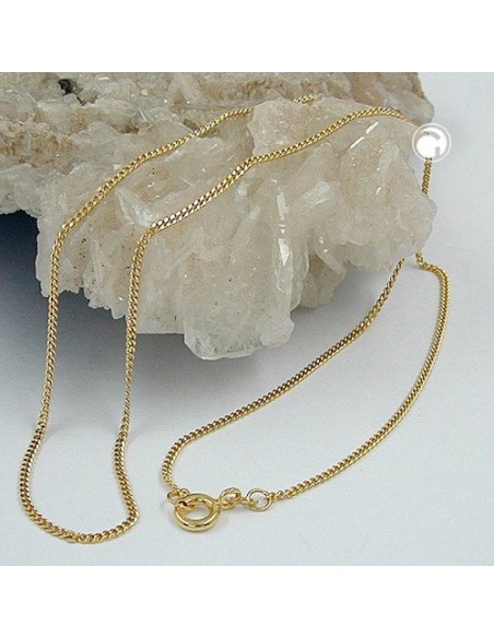 necklace 1.3mm thin curb chain 9k gold 45cm