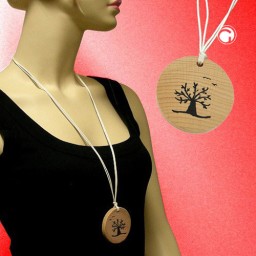 necklace wooden pendant fantasy design