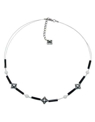 necklace cube beads black white