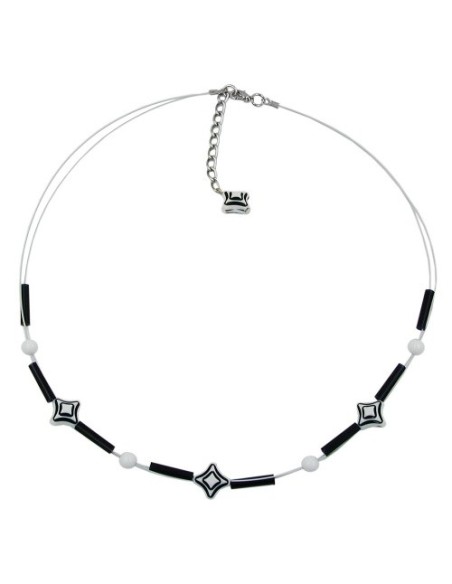 necklace cube beads black white