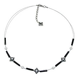 necklace cube beads black white