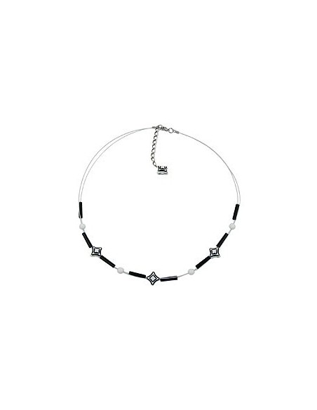 necklace cube beads black white