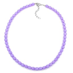 necklace glass beads lilac 45cm