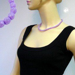 necklace glass beads lilac 45cm