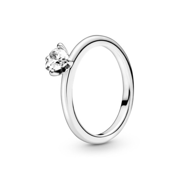 Damring Pandora CLEAR HEART SOLITAIRE - RING - SIZE 48