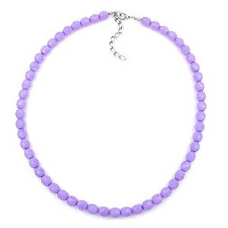 necklace glass beads lilac 45cm