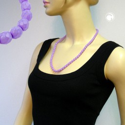 necklace glass beads lilac 60cm