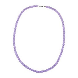 necklace glass beads lilac 60cm