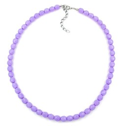 necklace glass beads lilac 42cm