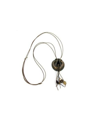 necklace rings antique brass brown 100cm