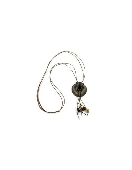 necklace rings antique brass brown 100cm