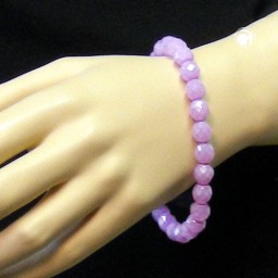 bracelet glass beads lilac 19cm