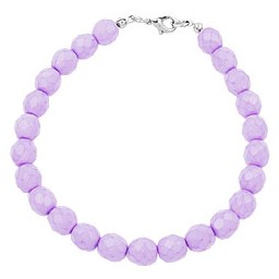 bracelet glass beads lilac 19cm