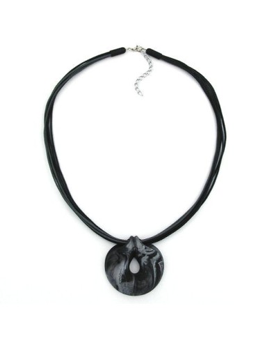 necklace amulet grey-black 50cm