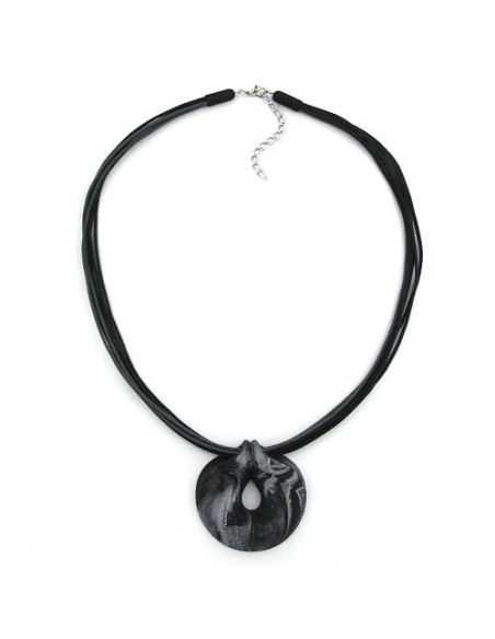 necklace amulet grey-black 50cm