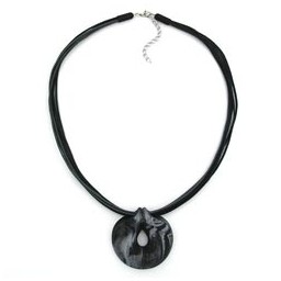 necklace amulet grey-black 50cm