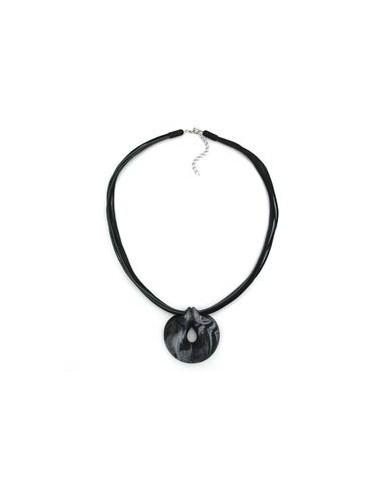 necklace amulet grey-black 50cm