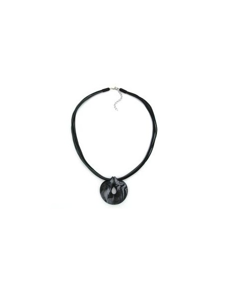 necklace amulet grey-black 50cm