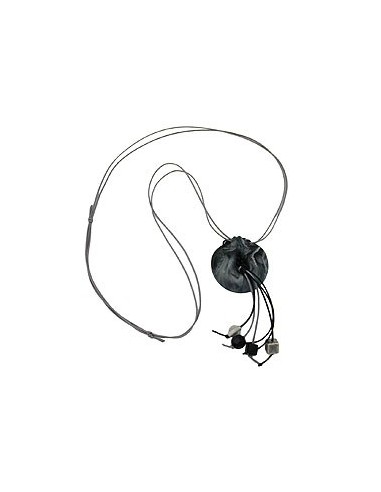 necklace rings grey-silver marbled 100cm