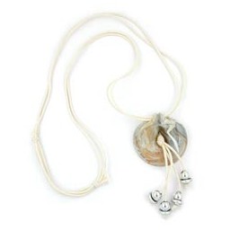necklace amulet grey-white-brown 100cm