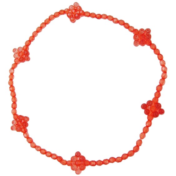 necklace edged beads red