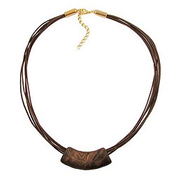 necklace tube flat curved brown 50cm