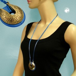 necklace amulet horse shoe blue