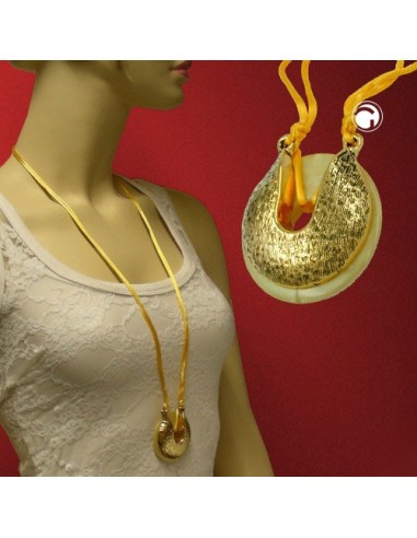 necklace amulet horse shoe yellow