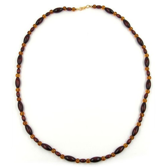 necklace wooden beads dark brown