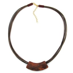 necklace tube flat curved brown 50cm