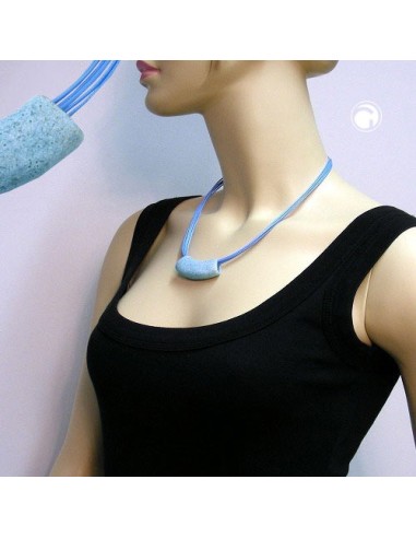 necklace tube flat curved jeans-blue 50cm