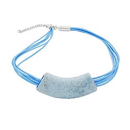 necklace tube flat curved jeans-blue 50cm