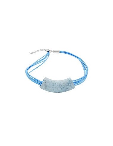 necklace tube flat curved jeans-blue 50cm
