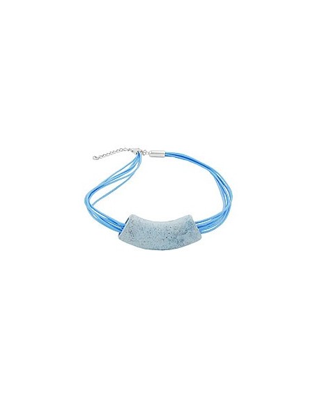 necklace tube flat curved jeans-blue 50cm