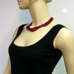 necklace rocaille wine-red