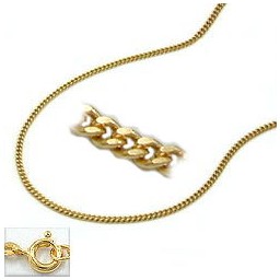 necklace 1mm thin curb chain 9k gold 50cm