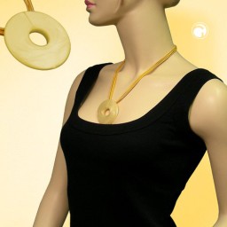 necklace round pendant yellow/orange