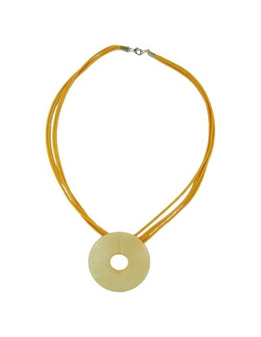 necklace round pendant yellow/orange