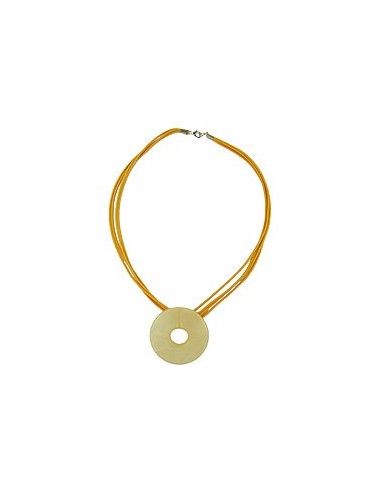 necklace round pendant yellow/orange