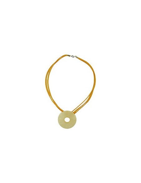 necklace round pendant yellow/orange